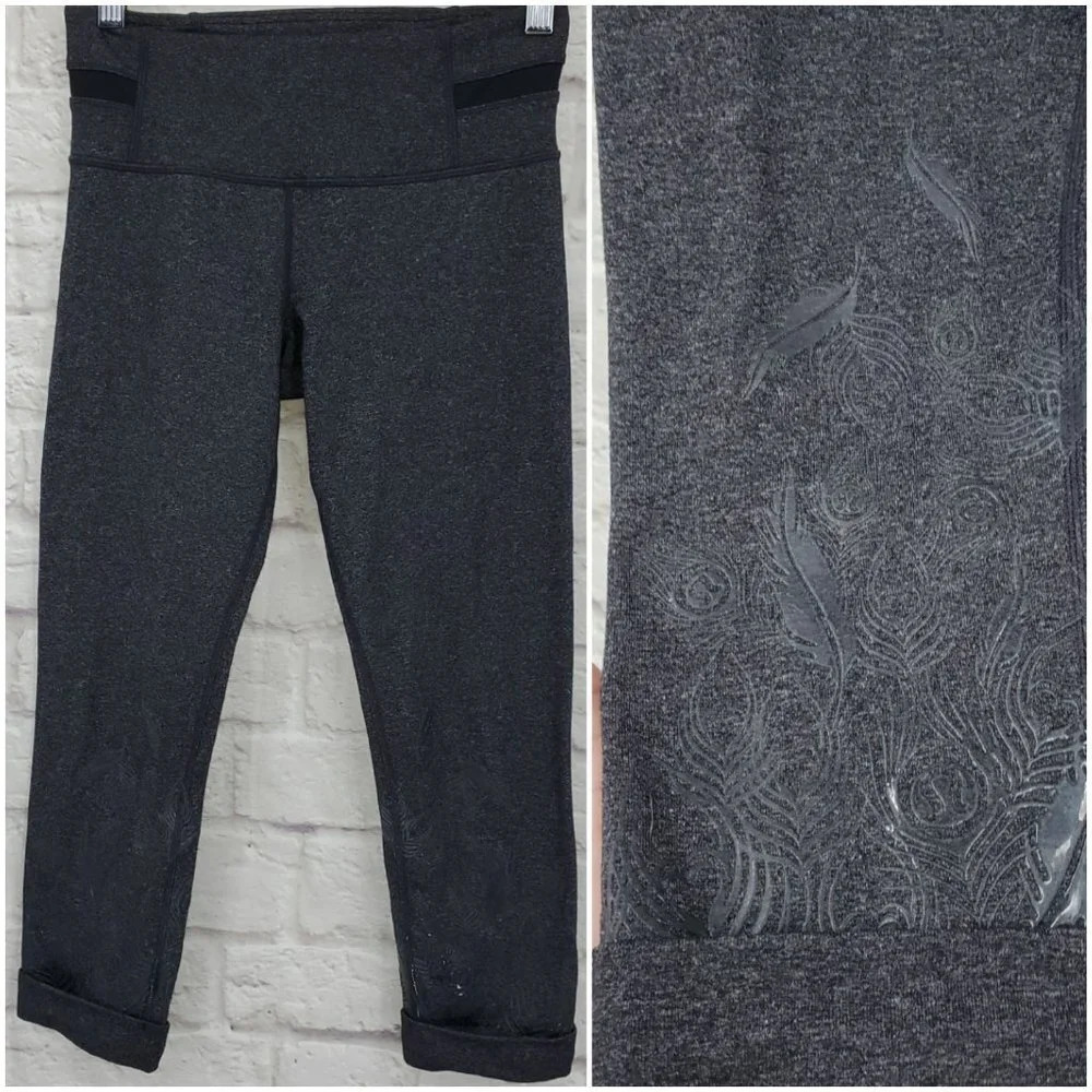 Lululemon Acro Crop Grey Peacock Cuffed Hem 4